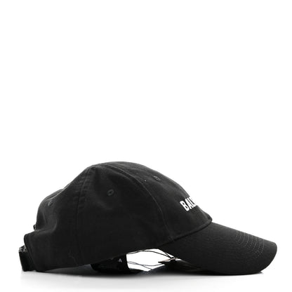 Balenciaga Bio Cotton Logo Classic Baseball Cap 59 L Black White 5 of 9