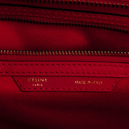 Celine Drummed Calfskin Mini Luggage Coquelicot 6 of 7