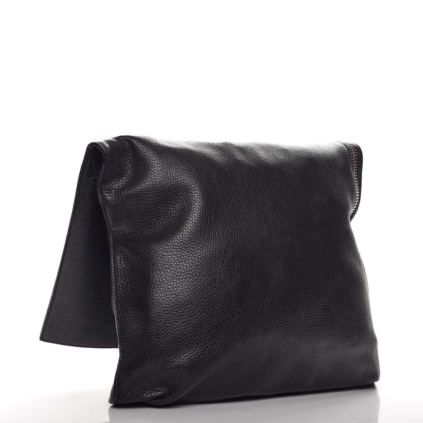 Grained Calfskin Large Alix Padlock Zip Shoulder Bag Black