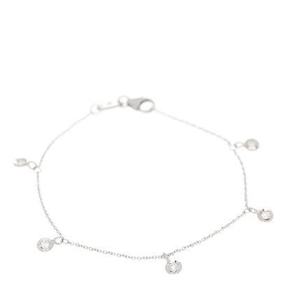 Roberto Coin 18K White Gold Diamond By the Inch Dangling Five Station Bracelet 1 of 4
