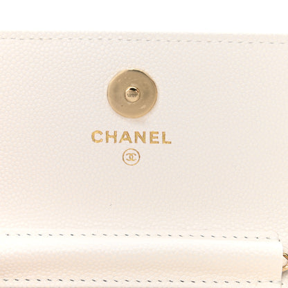 Chanel Caviar Quilted Belt Bag With Charms On Chain White 7 of 15