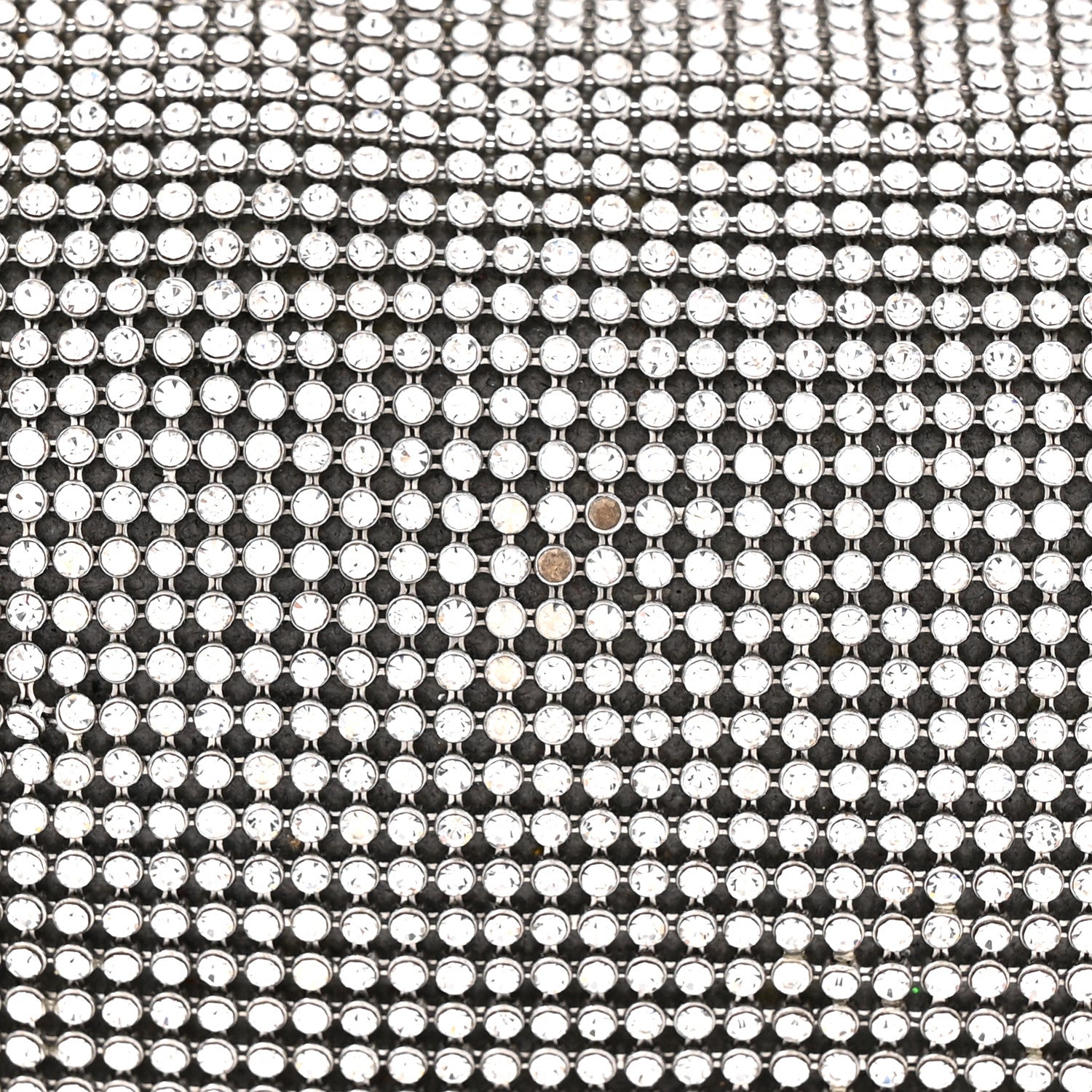 Alexander Wang Mesh Crystal Rhinestone Mini Scrunchie Clutch Black Silver 12 of 13