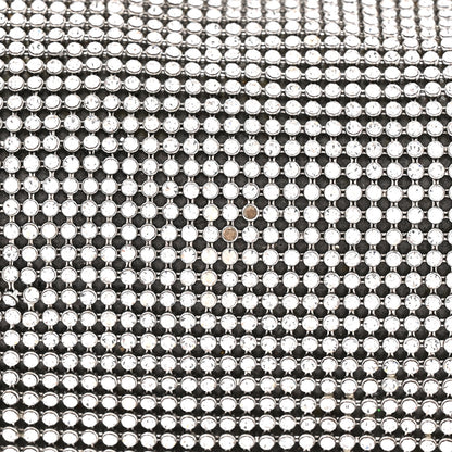 Alexander Wang Mesh Crystal Rhinestone Mini Scrunchie Clutch Black Silver 12 of 13