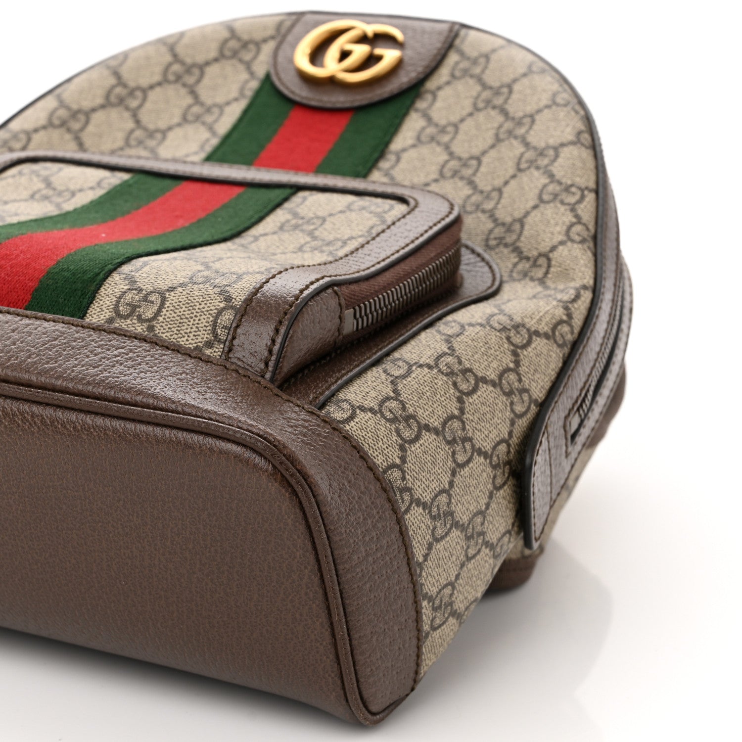 Gucci GG Supreme Monogram Calfskin Web Small Ophidia Day Backpack Beige Ebony New Acero 10 of 13