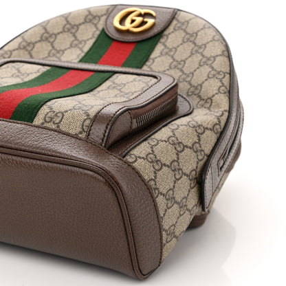 Gucci GG Supreme Monogram Calfskin Web Small Ophidia Day Backpack Beige Ebony New Acero 10 of 13