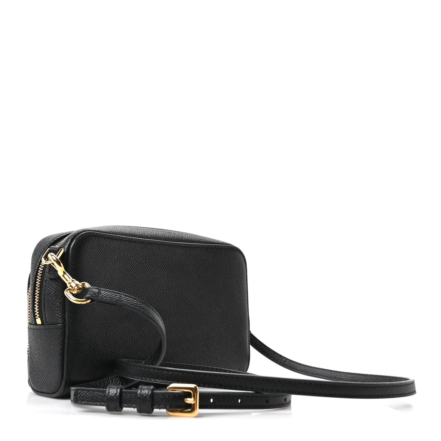 Grained Calfskin Caro Double Pouch Black