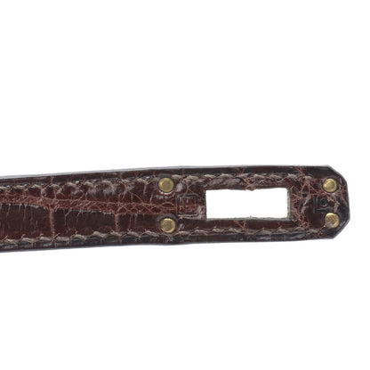 Hermes Shiny Niloticus Crocodile Birkin 25 Miel 26 of 41