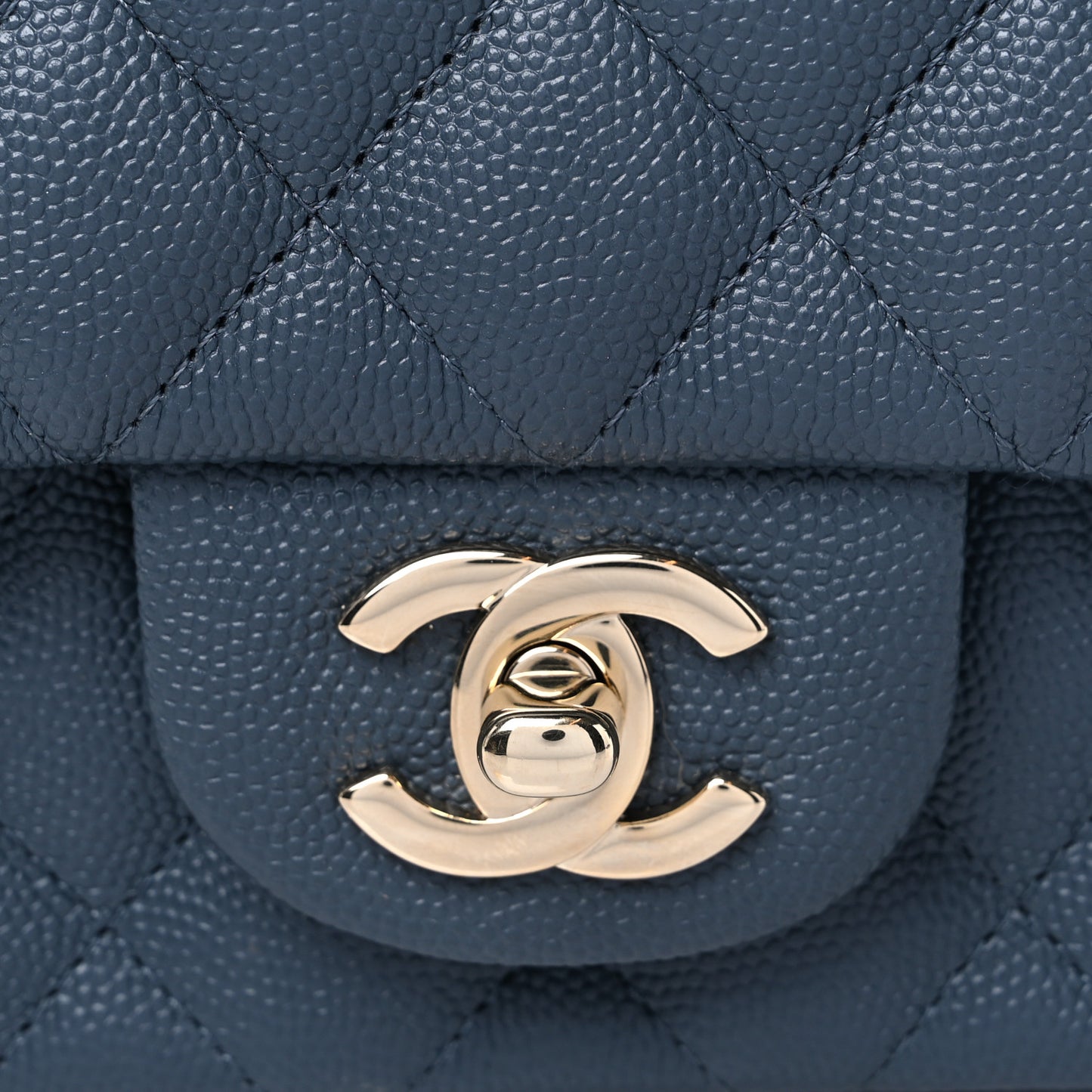 Caviar Quilted Mini Rectangular Flap Dark Grey