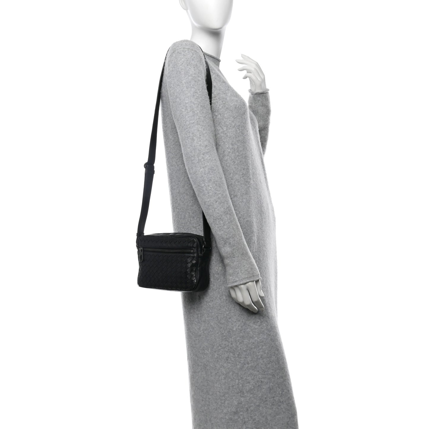 Nappa Intrecciato Crossbody Messenger Ebano