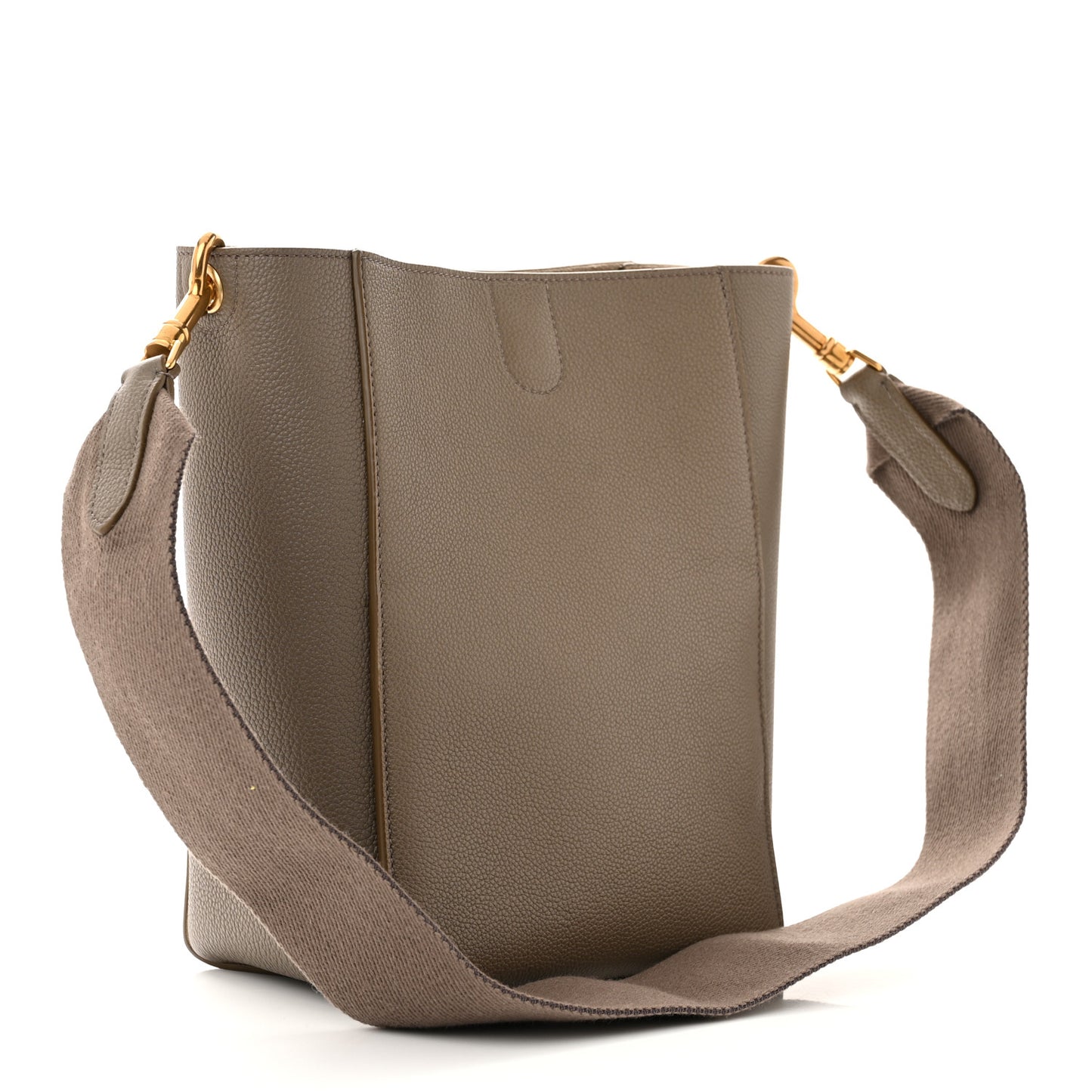 Soft Grained Calfskin Small Sangle Bucket Bag Taupe