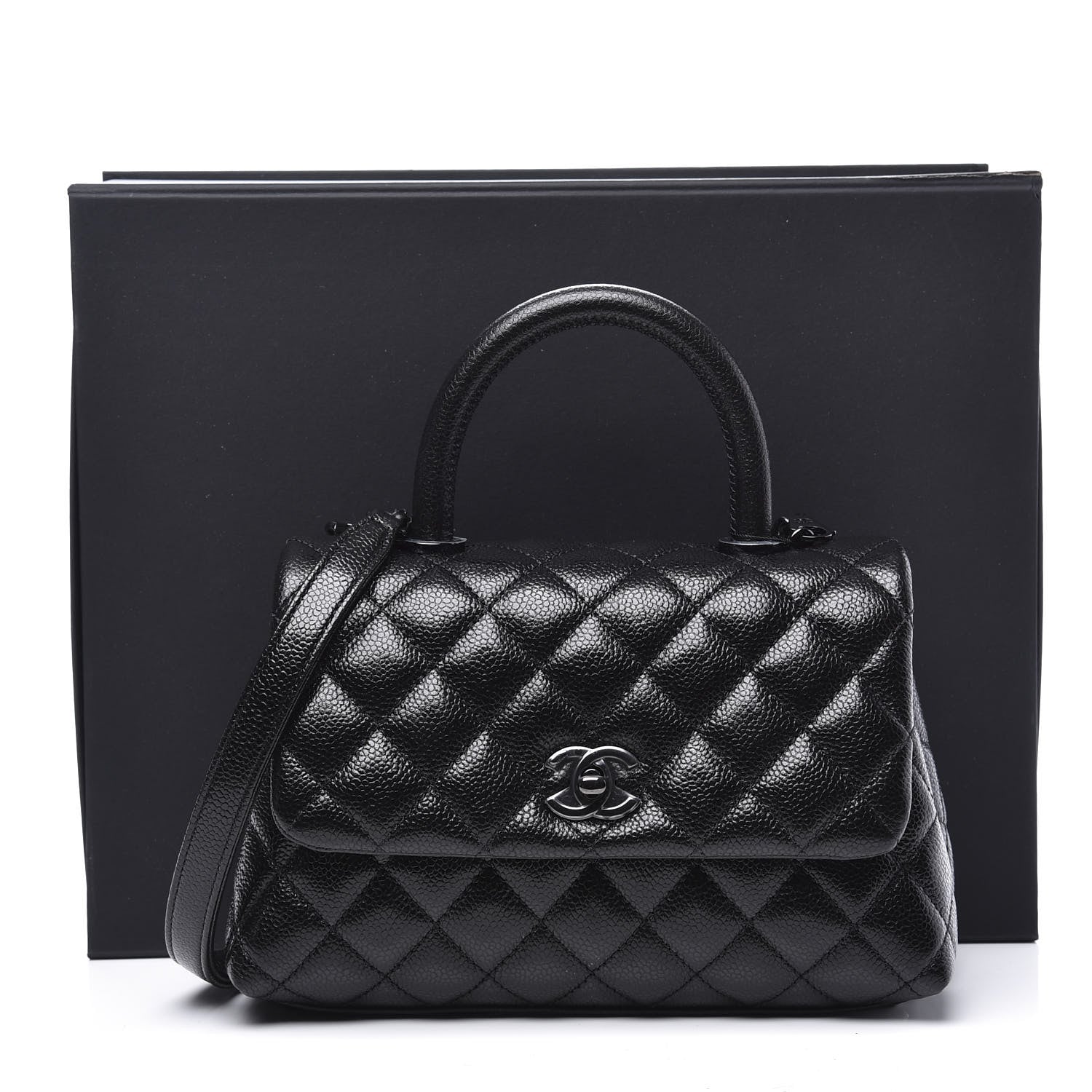 Chanel Caviar Quilted Mini Coco Handle Flap So Black 11 of 11