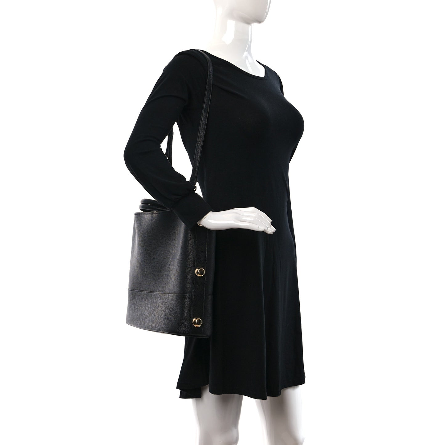 Calfskin Glam Tote Black