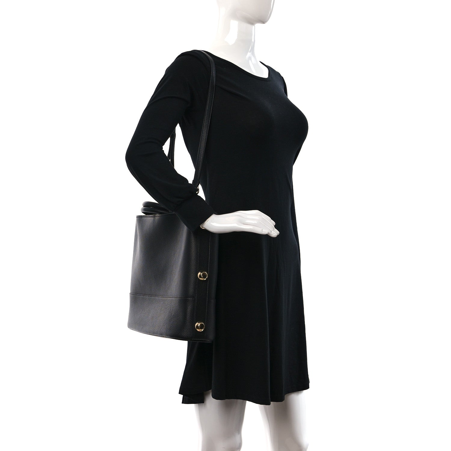 Salvatore Ferragamo Calfskin Glam Tote Black 2 of 10