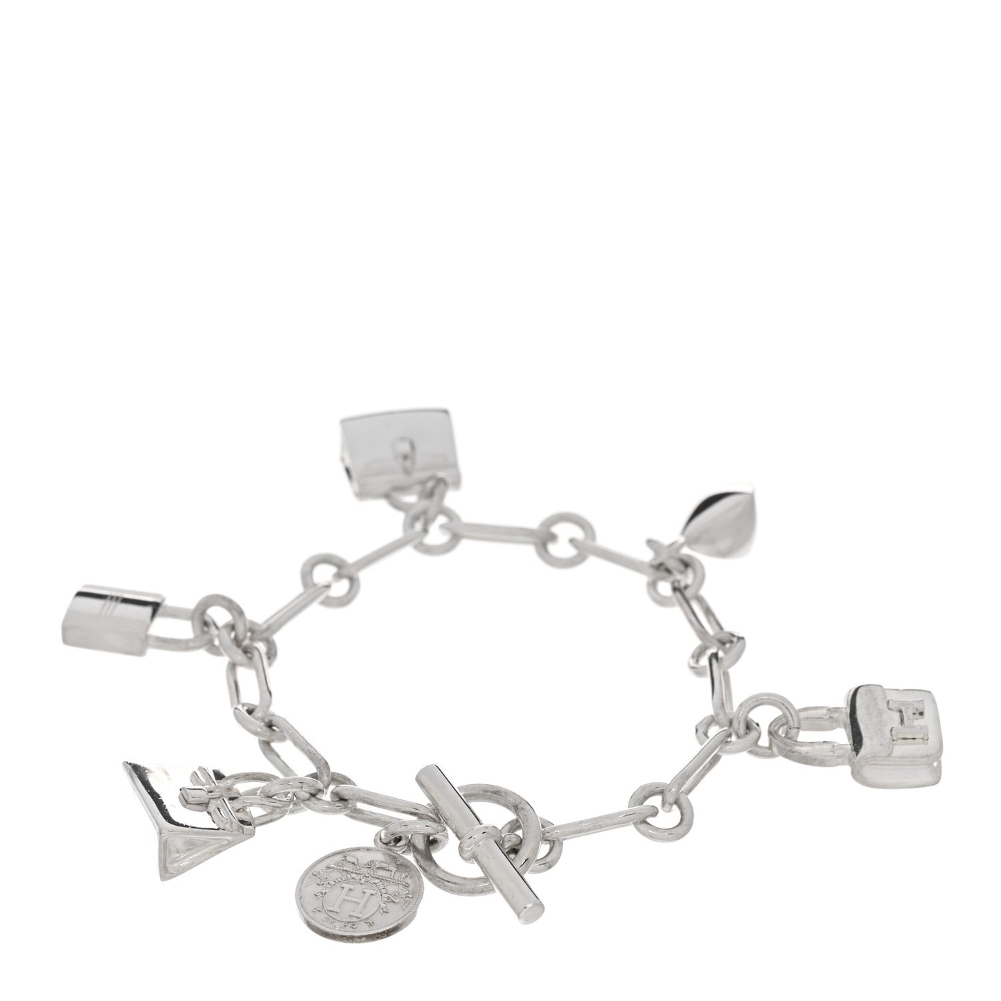 Sterling Silver Five Bags Amulette Charm Bracelet SH