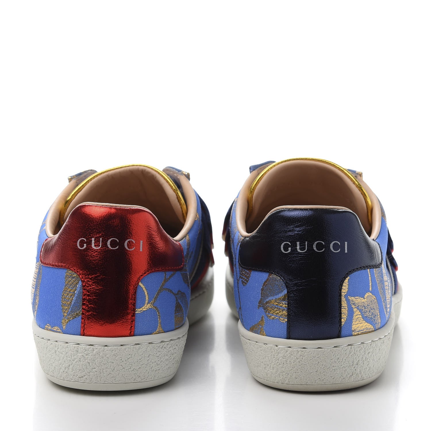 Gucci Lurex Jacquard Crystal Sylvie Web Branches Womens Ace Sneakers 36 Pervinca Gold 4 of 10