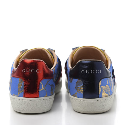 Gucci Lurex Jacquard Crystal Sylvie Web Branches Womens Ace Sneakers 36 Pervinca Gold 4 of 10