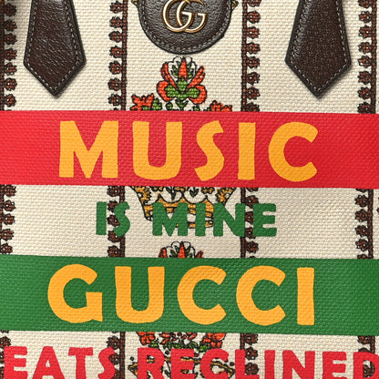 Gucci Canvas Calfskin Medium Gucci 100 Music Is Mine Diana Tote Bag New Acero 8 of 10