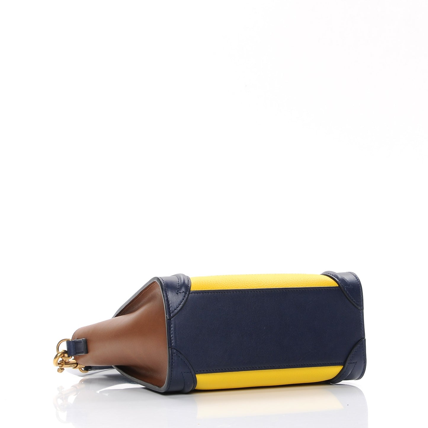 Smooth Drummed Calfskin Nano Tri-Color Luggage Yellow