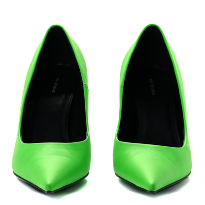 Balenciaga Soft Nappa Square Knife 80mm Pumps 37 Neon Green 2 of 9