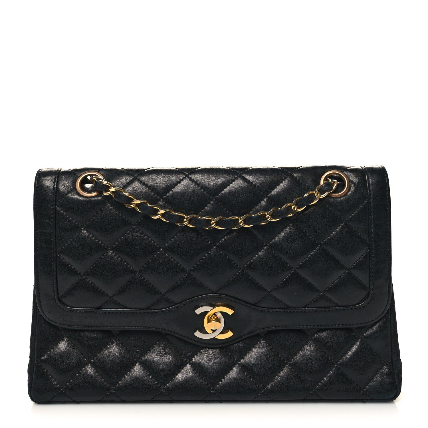 Chanel Lambskin Quilted Medium Double Flap Black 1 of 13