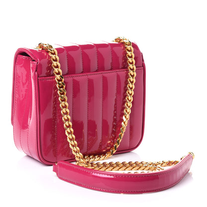 Saint Laurent Patent Matelasse Monogram Small Vicky Chain Bag Bubblegum 2 of 4