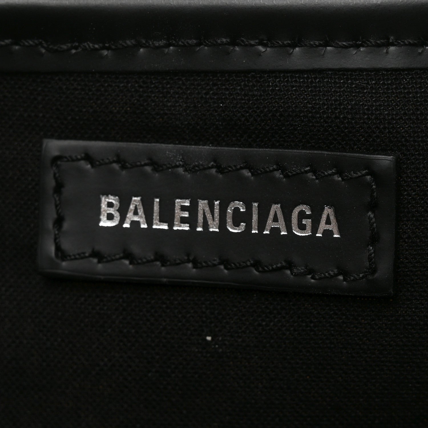 Balenciaga Cotton Canvas Satin Calfskin S Navy Cabas Natural Black 7 of 12