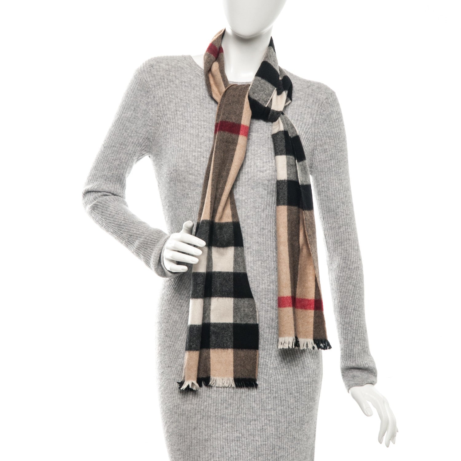 Burberry Cashmere Giant Exploded Check Scarf Camel 2 of 4