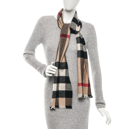 Burberry Cashmere Giant Exploded Check Scarf Camel 2 of 4