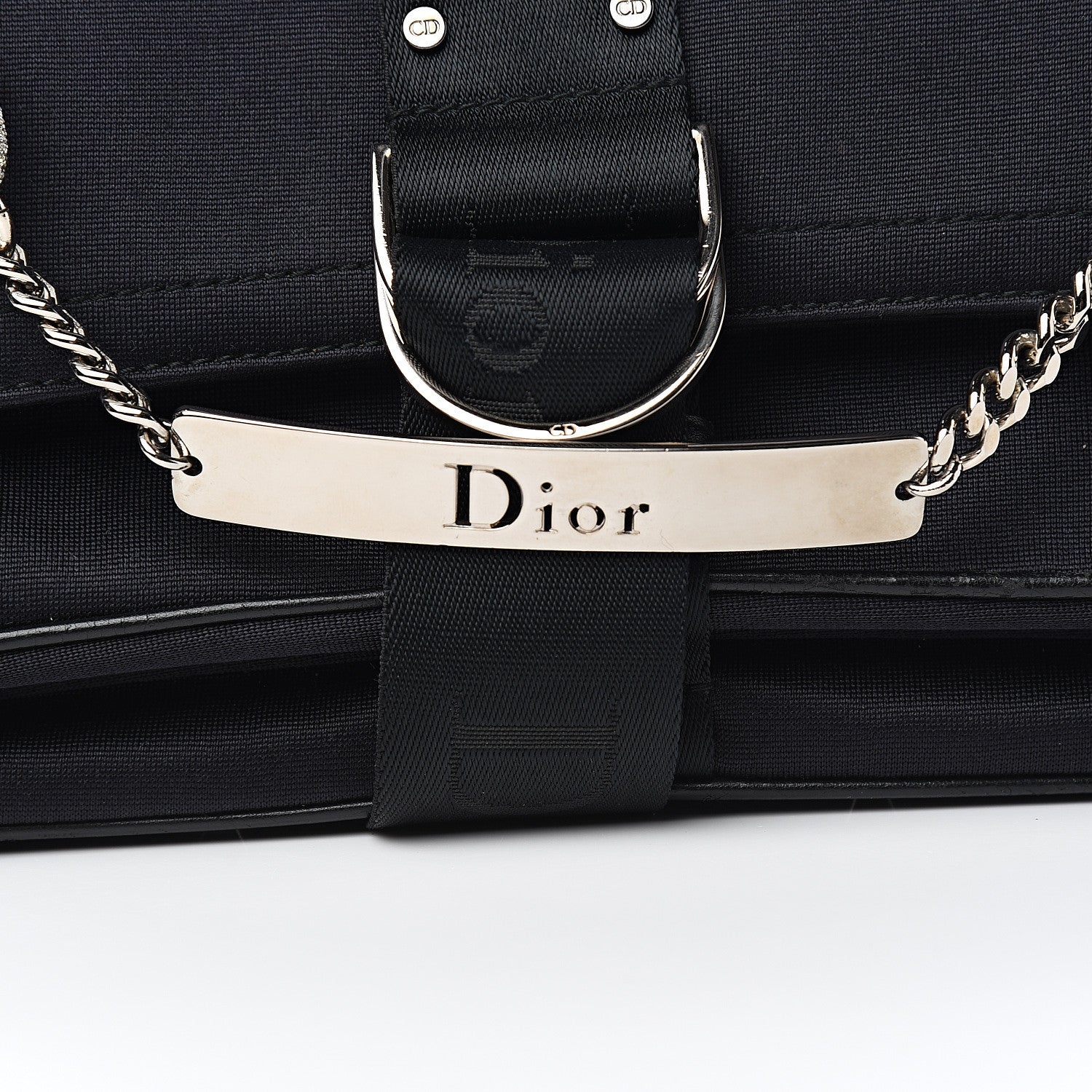 Christian Dior Silk Jersey Crystal Hardcore Clutch Black 10 of 10