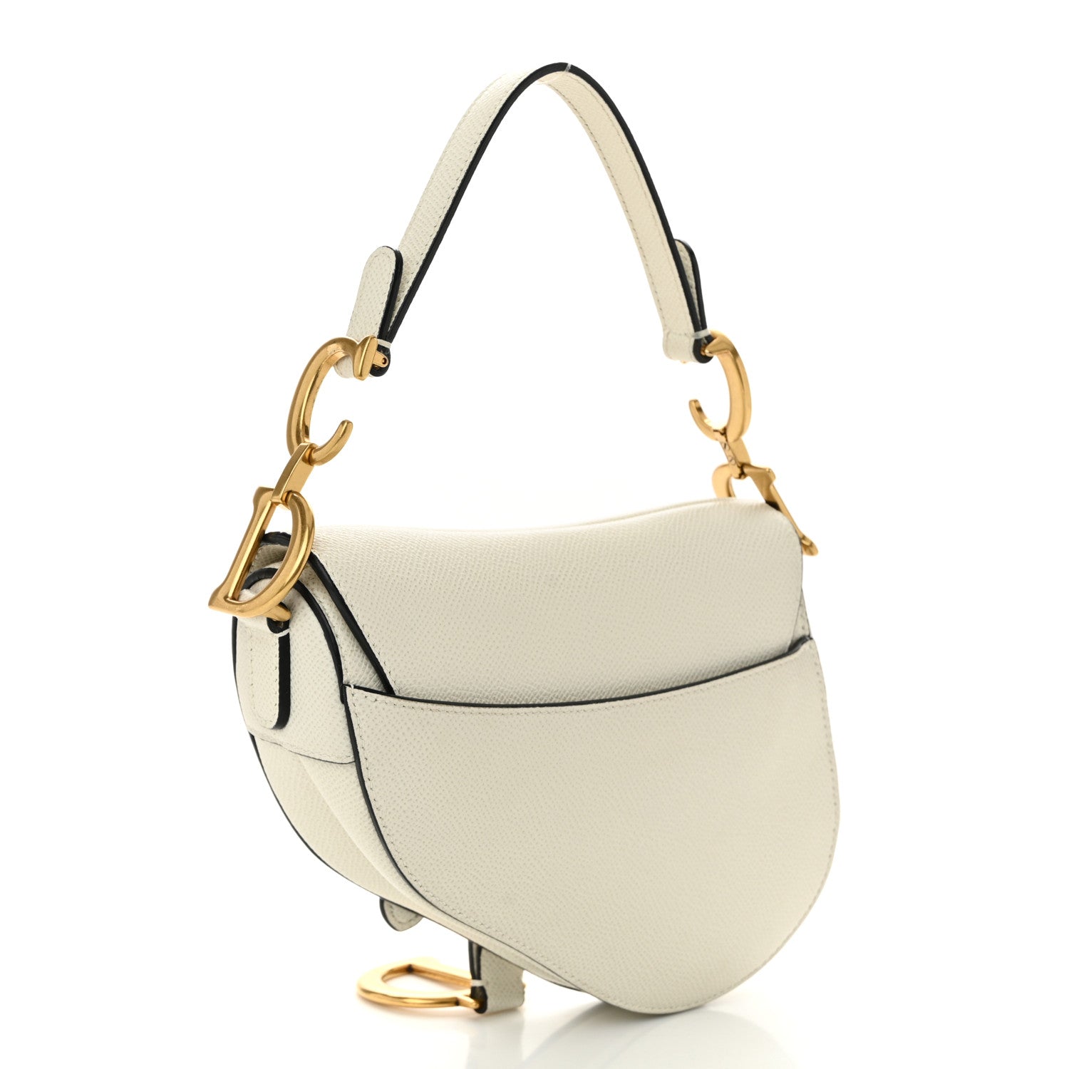 Christian Dior Grained Calfskin Mini Saddle Bag White 3 of 12