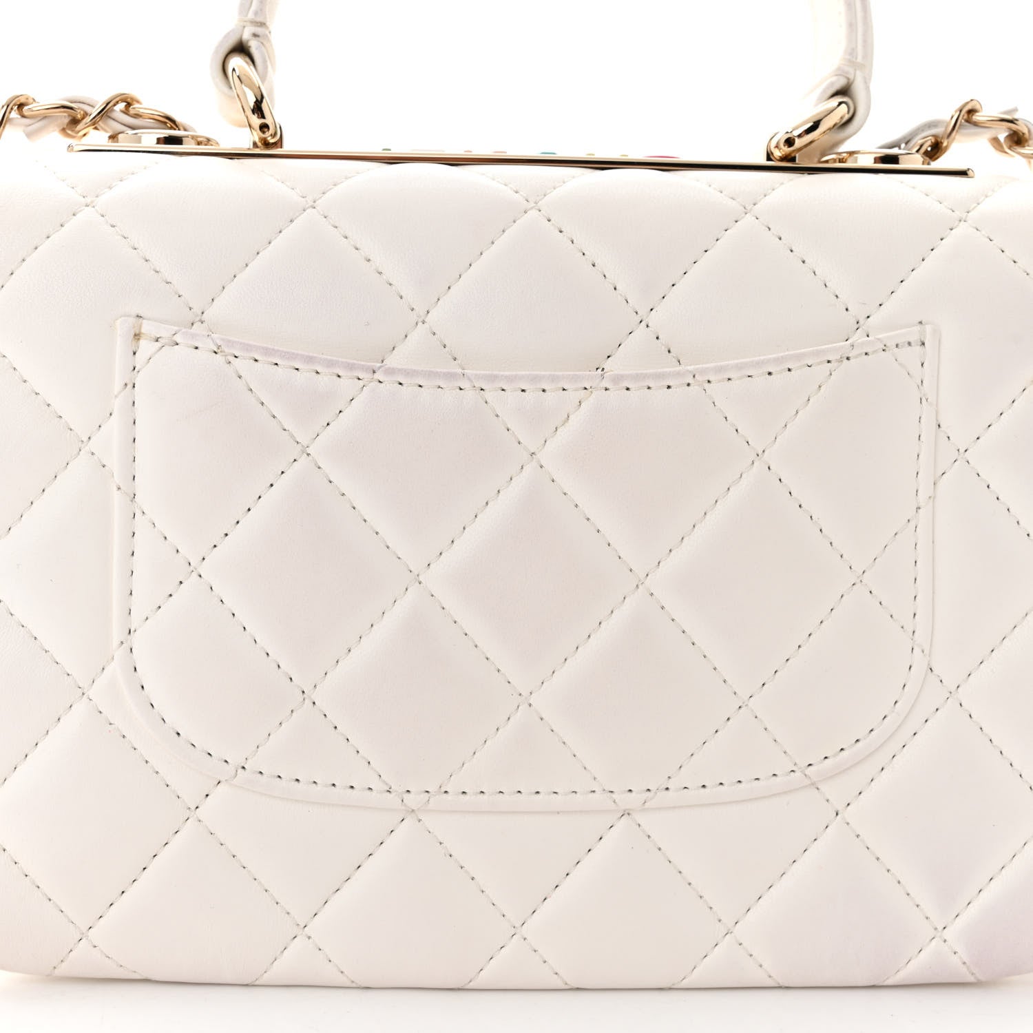Chanel Lambskin Lacquered Quilted Mini Trendy CC Dual Handle Flap