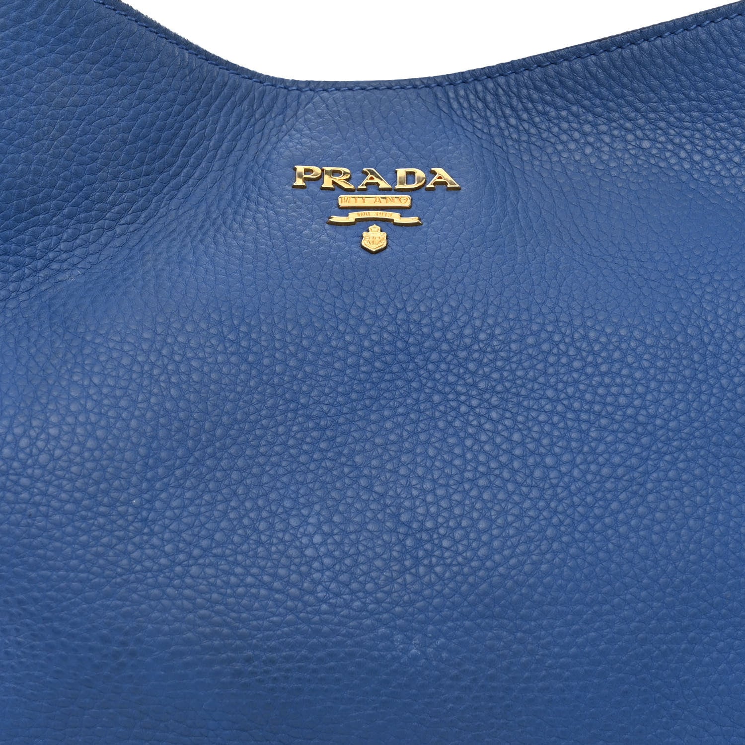 Prada Vitello Daino Side Pocket Hobo Azzurro 9 of 17