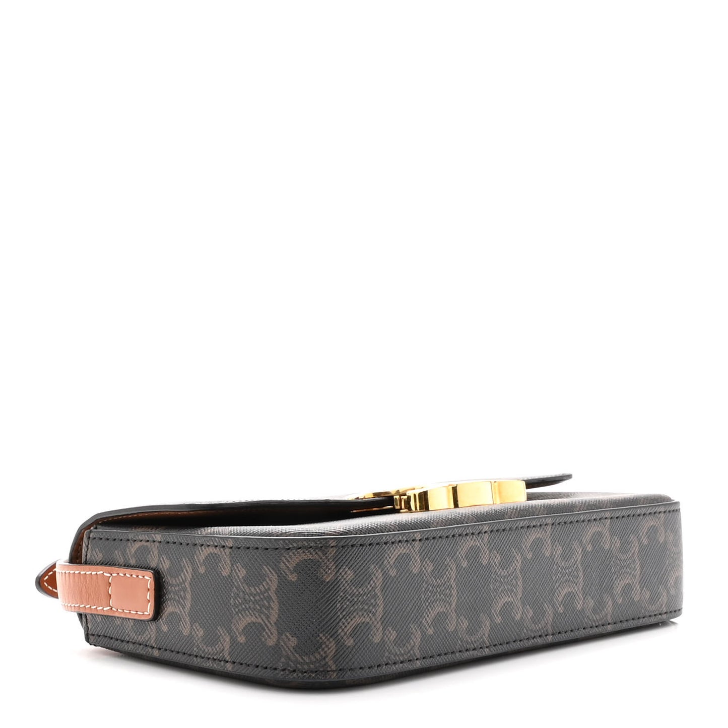 Canvas Calfskin Triomphe Shoulder Bag Tan