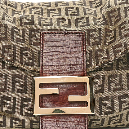 Fendi Zucchino Vitello Baguette Mogano Panna Bruciato 8 of 10