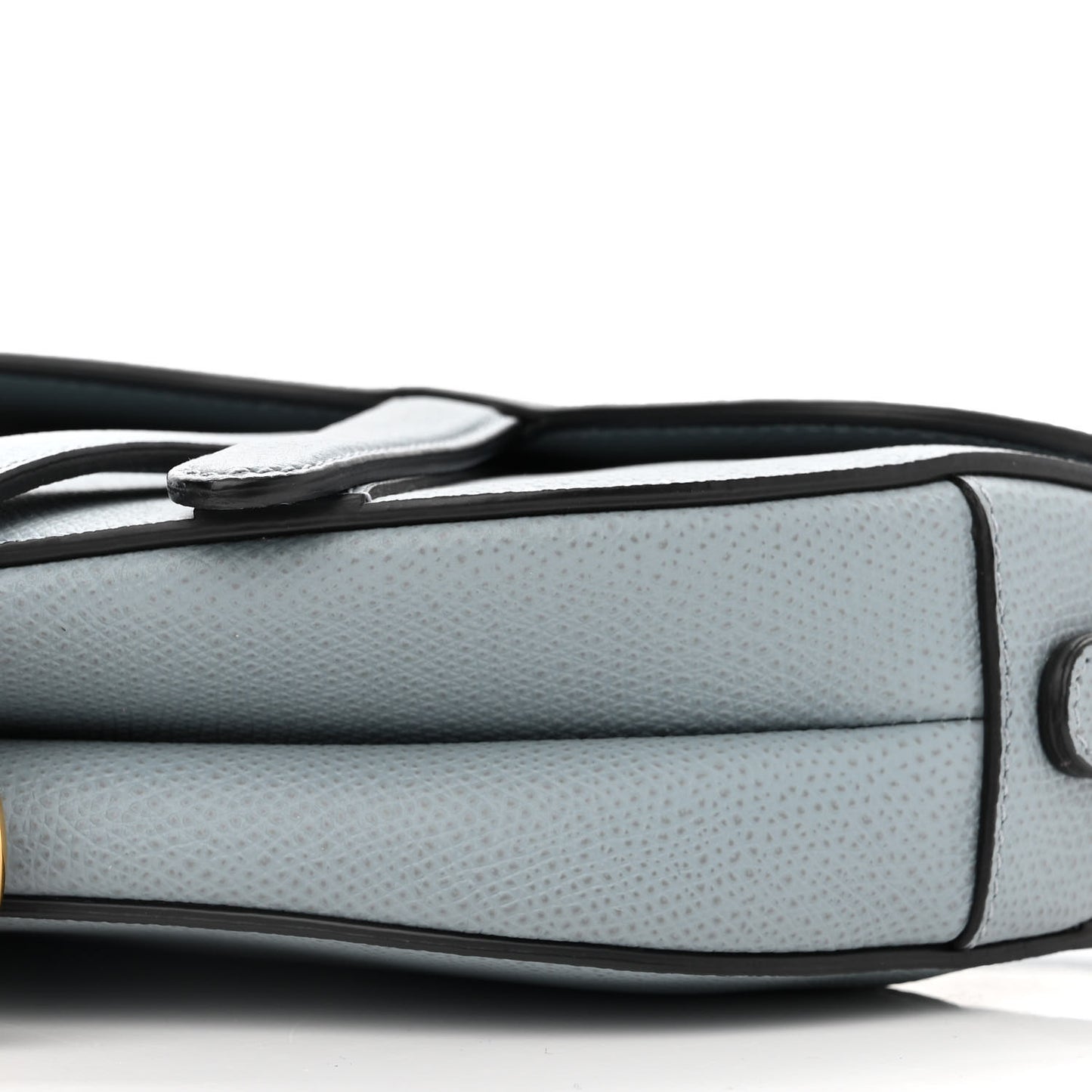 Grained Calfskin Mini Saddle Bag Sky Blue