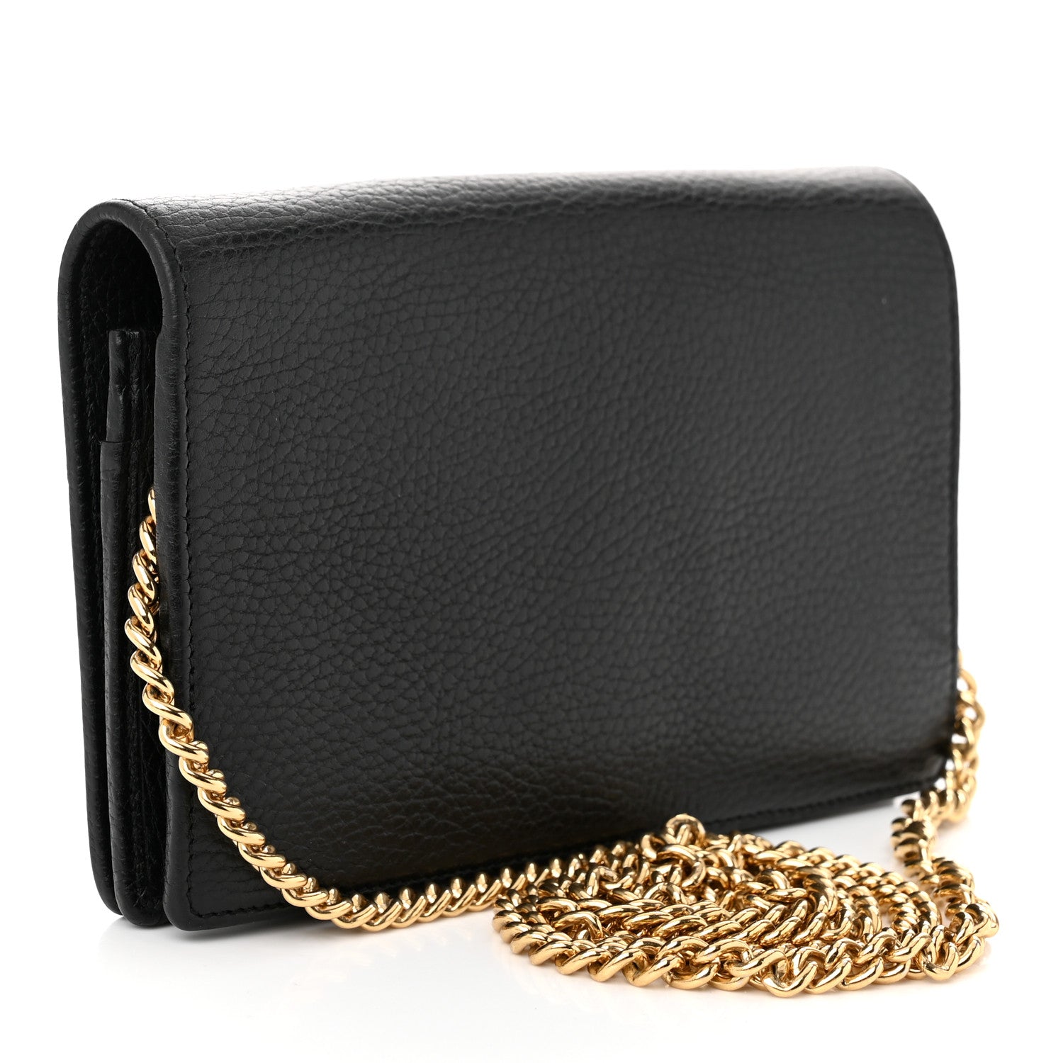 Gucci Calfskin Mini GG Marmont Chain Wallet Black 3 of 11