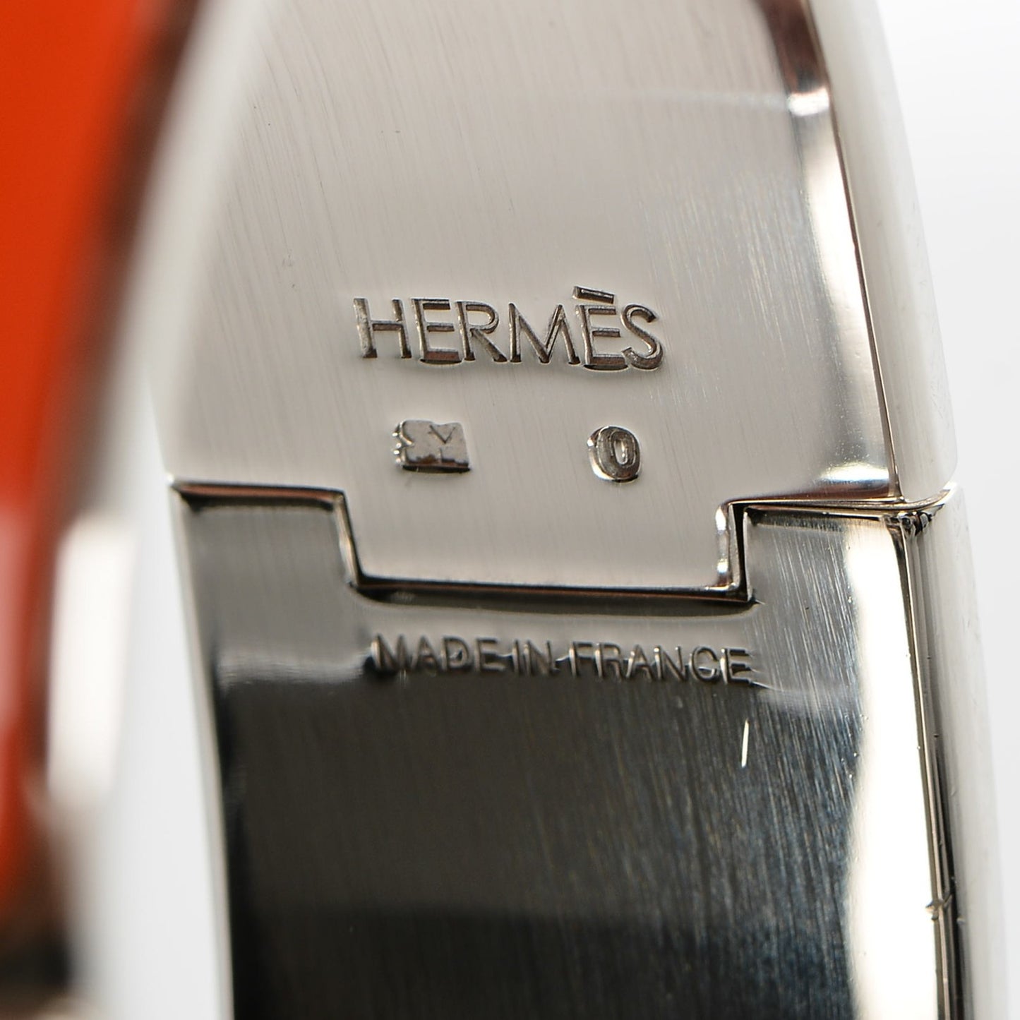 Enamel Wide Clic Clac H Bracelet GM Orange White