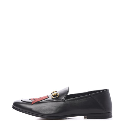 Gucci Lambskin Skull Embroidered Mens Brixton Horsebit Loafers 9 Black 1 of 9