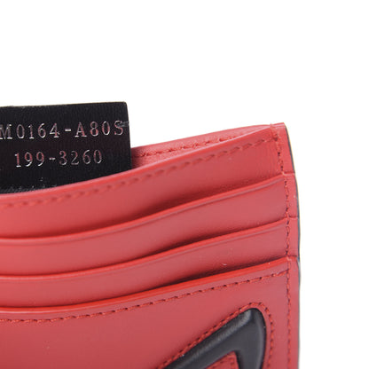 Fendi Vitello Century Bi-Color Devil Eyes Card Holder Rosso Black 6 of 7