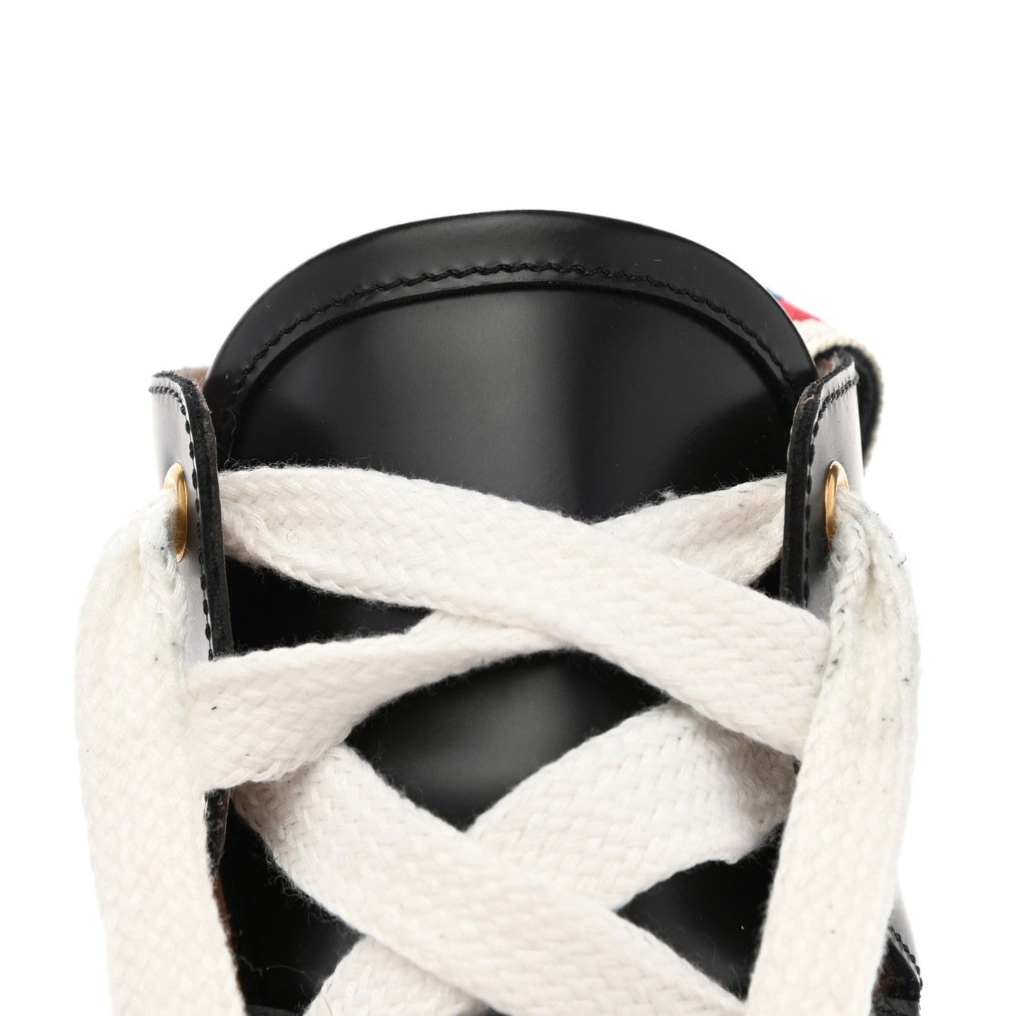 Calfskin Sylvie Web Lace Up Combat Boots 36.5 Black