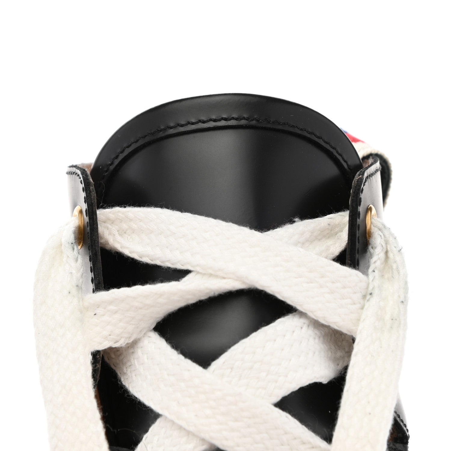 Gucci Calfskin Sylvie Web Lace Up Combat Boots 36.5 Black 12 of 18
