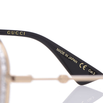 Gucci Glitter Aviator Sunglasses GG0062S Silver 6 of 7
