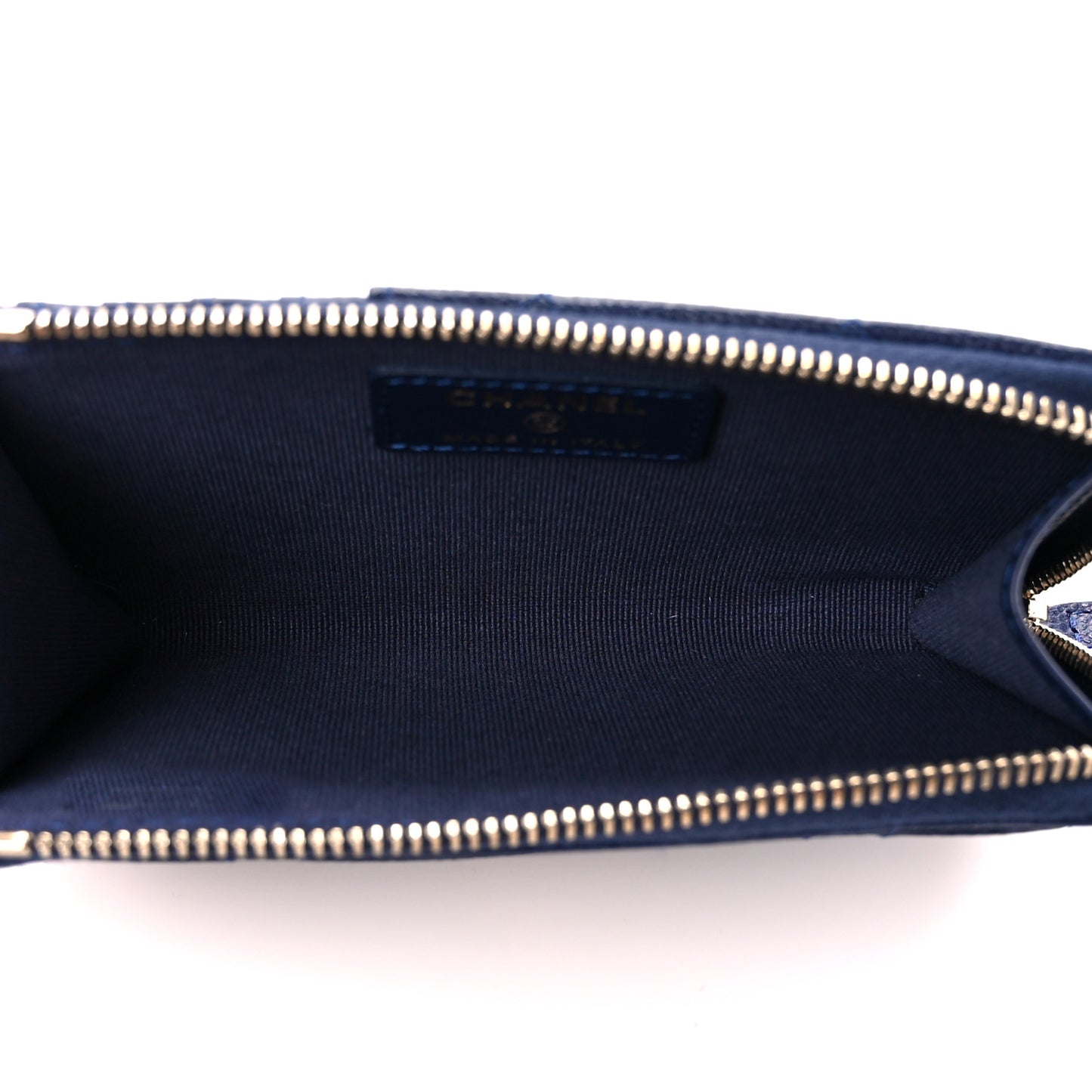 Caviar Quilted CC Zip Around Card Holder Navy