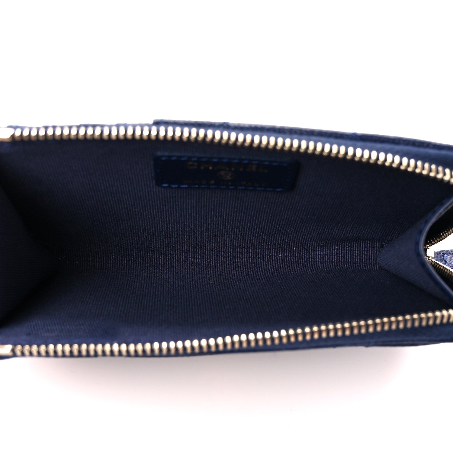 Chanel Caviar Quilted CC Zip Around Card Holder Navy 6 of 12