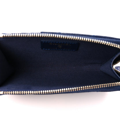 Chanel Caviar Quilted CC Zip Around Card Holder Navy 6 of 12