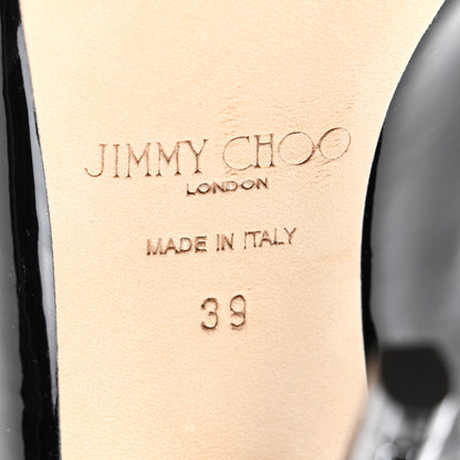 Jimmy Choo Patent Crystal Bing 100 Pumps 39 Black 6 of 8