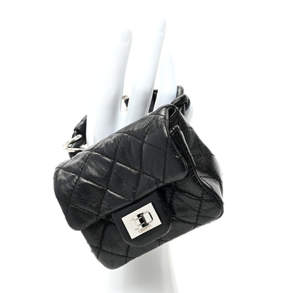Chanel Calfskin Quilted 2.55 Ankle Wrist Bag Black 2 of 7