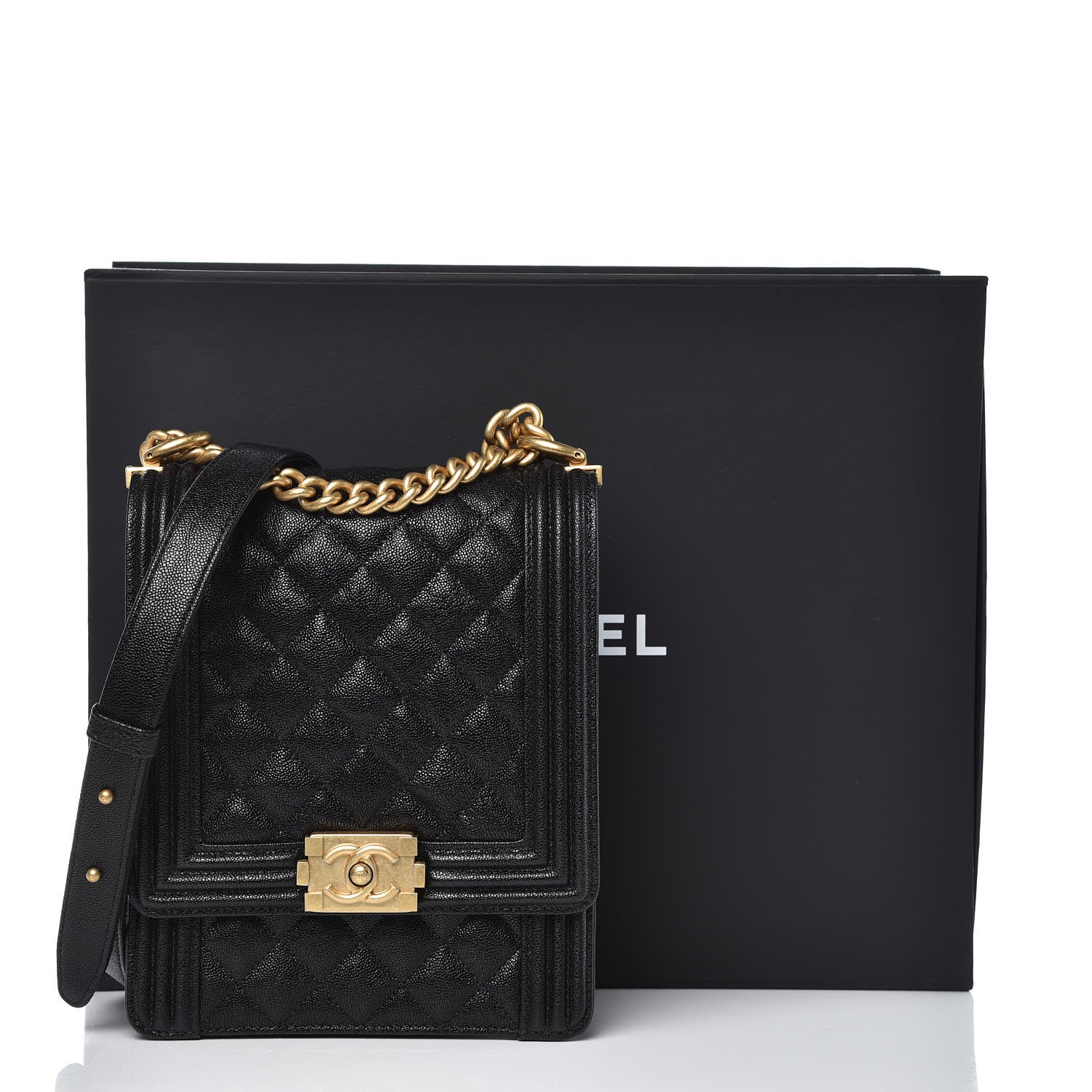 Chanel Caviar Quilted North South Boy Flap Black 9 of 10
