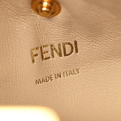 Fendi Vitello Seta Glazed Fabric FF 1974 Medium Peekaboo X-Lite Maya Mogano Panna 6 of 10
