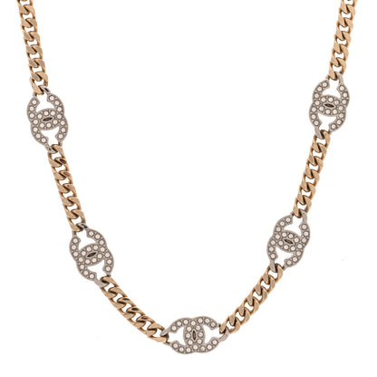 Chanel Crystal Chain CC Link Choker Gold Silver 1 of 5